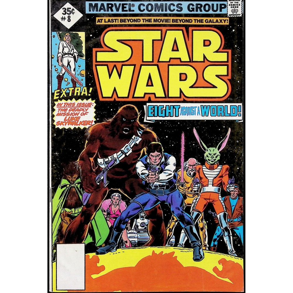 Marvel Comic Star Wars #8 Newsstand Luke Skywalker Jaxxon 1978 1st Cloud Riders‎